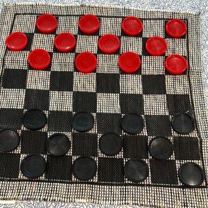 Classic Red and Black Checkers Game Set